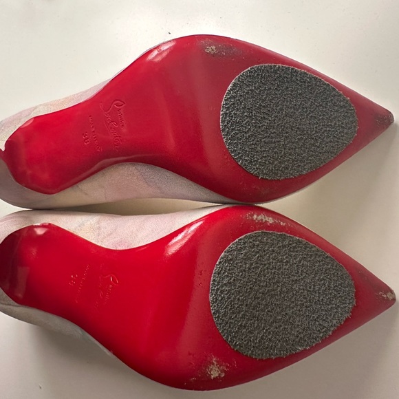 Christian Louboutin So Kate 120 Aquarelle Watercolor White Suede,Multi-color - Picture 9 of 15